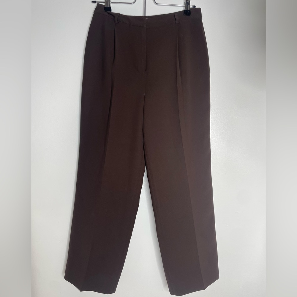 Brown straight leg trousers - size 6p- Kate hill